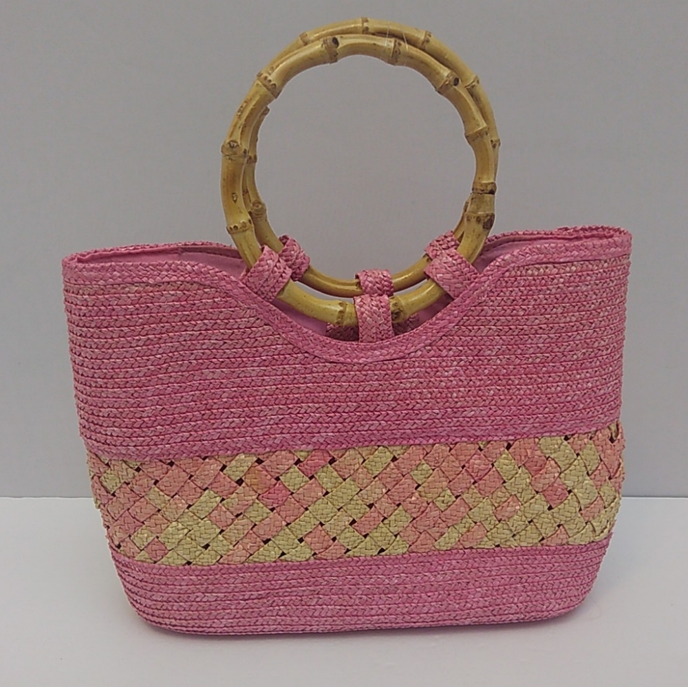 Madison Studio Pink 100% Wheat Straw Handbag